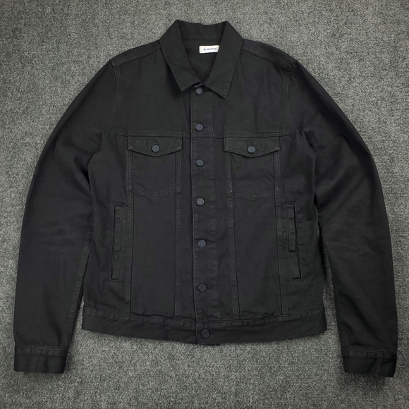 Mauro Grifoni Jean Jacket Mens Large Black Japanese Denim Trucker Grunge Italy - Picture 1 of 11